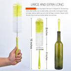 ALINK 16 inch Long Bottle Brush Cleaner for Washing Wine/Beer/Sport Well/Thermos/Glass, Hummingbird Feeder and Long