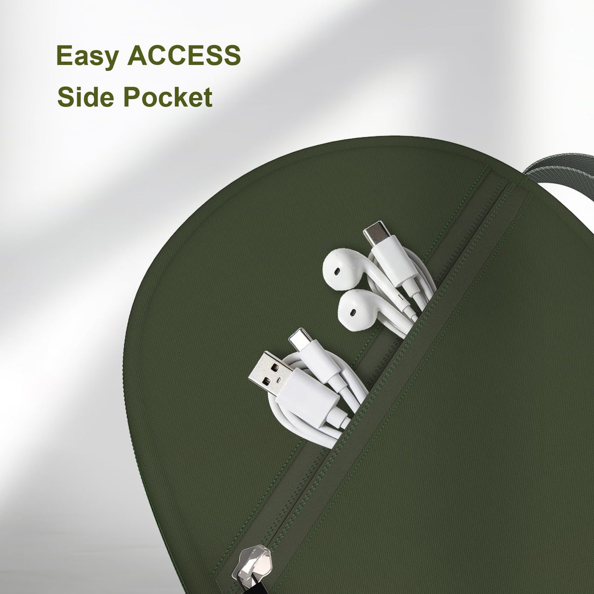 Headphone Case Compatible with JBL/Beats/Sony/BERIBES/SoundCore/TOZO/KVIDIO/JLab/Bose, Ultra-Thin Headphone Bag Travel Carrying Universal - Dark Green view 7