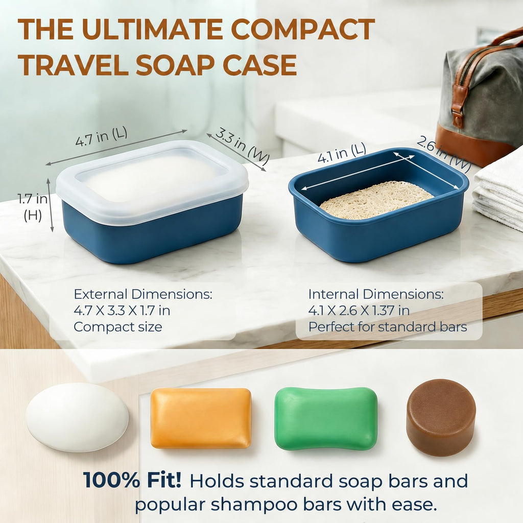 AIMAIAIMAI Travel Soap Case, Compact Silicone Travel Soap