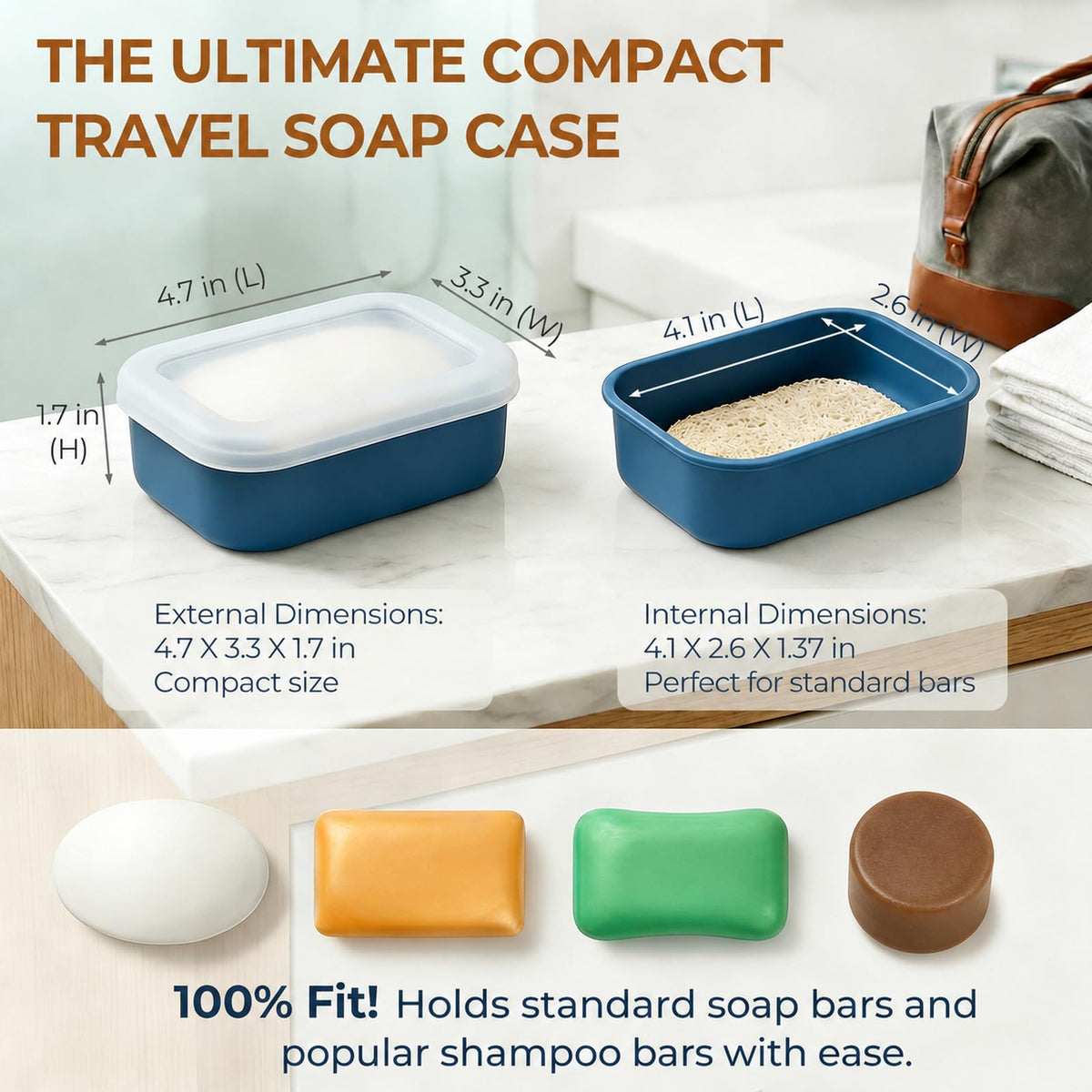AIMAIAIMAI Travel Soap Case, Compact Silicone Travel Soap
