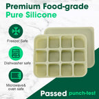 3 Pack Baby Food Freezer Tray with Lids - Blue, Green, Khaki view 2