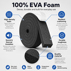 Bantie 66FT EVA Foam Weather Stripping Door Seal, Self-Adhesive Weatherstrip Tape for Door Frame, Window Gaps