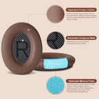Aurivor Replacement Ear Pads for Bose QuietComfort QC35 QC25 QC15 QC2 Headphones - Coffee-Black view 2