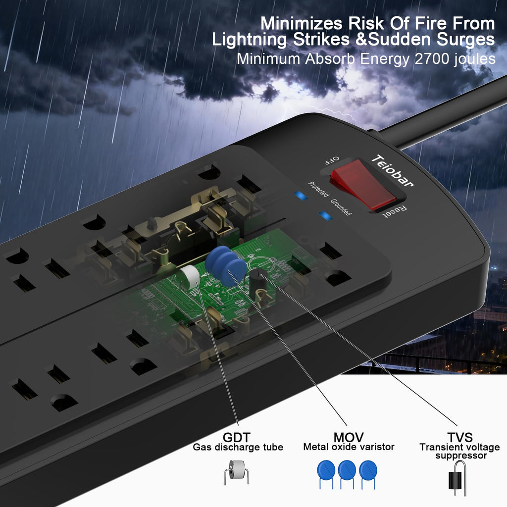 Teiobar Extension Cord Power Strip - view 5