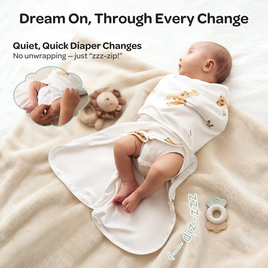Momcozy Swaddles for Newborns, Quiet Fastener Swaddle for Infant 0-3 Months (Pack of 2)