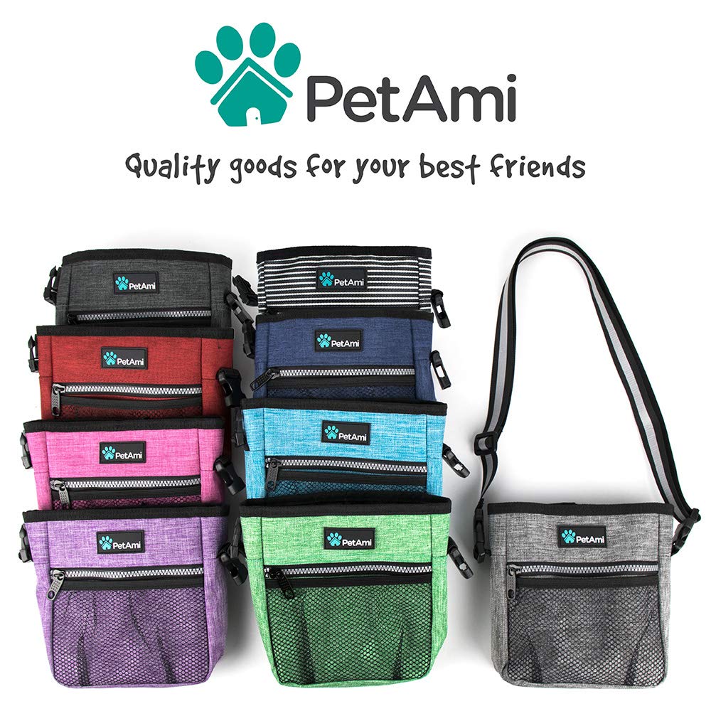 PetAmi Hands Free Dog Treat Pouch for Training and Walking - Black Stripes view 6