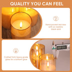 Eywamage Glass Flameless Candles with Remote - Gold view 4