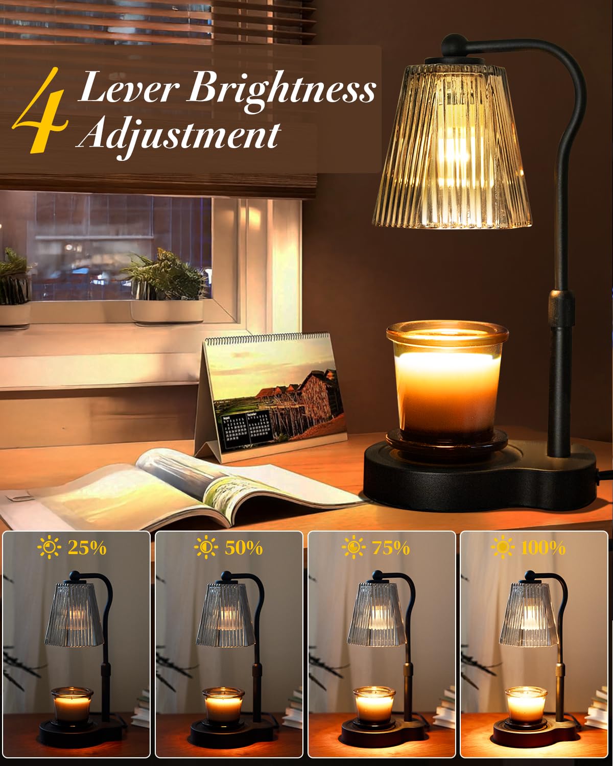 AODHGR Candle Warmer Lamp with Timer Dimmable