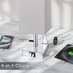 aooshine Bedside Table Lamp Touch Control - Gray & Silver (2PCS) / 14.0in view 3
