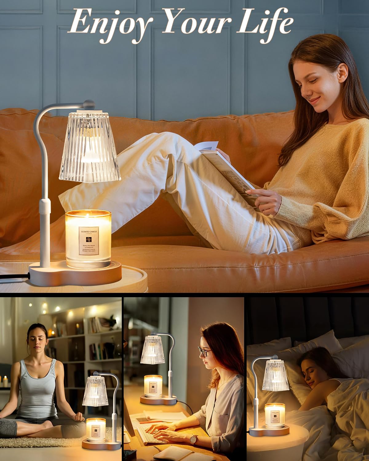 AODHGR Candle Warmer Lamp with Timer Dimmable