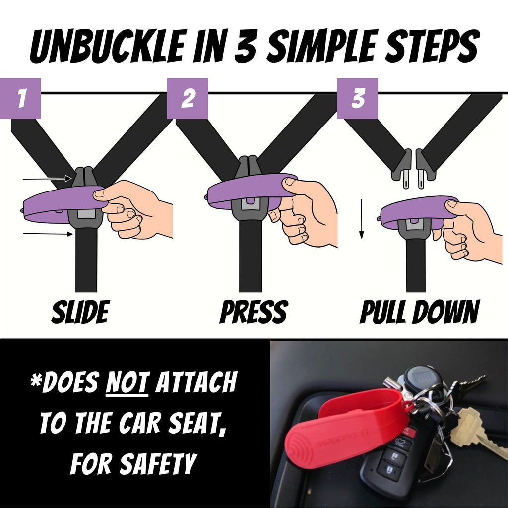 UnbuckleMe Car Seat Buckle Release Tool - Purple view 4