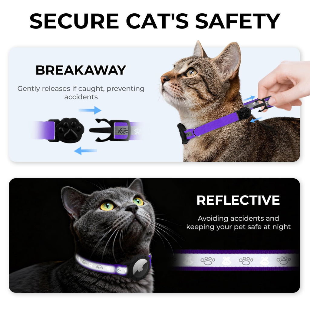 AirTag Cat Collar, Reflective Cat