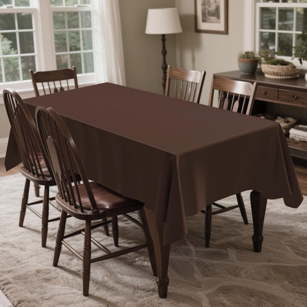 CXPSINC 54 Inch Plastic Table Cover Roll Disposable Tablecloth with Slide Cutter - Brown / 3600" x 54" (Rectangular) view 5