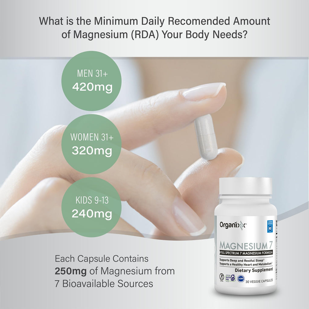 Organixx Magnesium 7 Complex, Sleep & Muscle Support