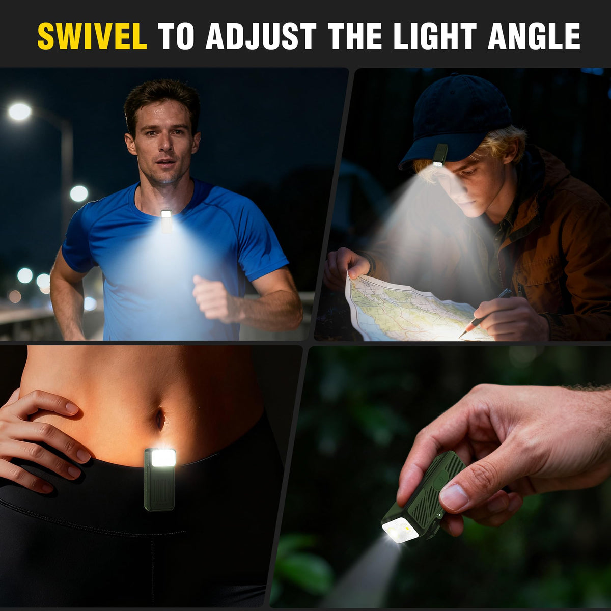 Yaklim Running Lights for Runners - Olive view 5