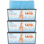 Bags Diaper Pail Refills Bags Compatible with Genie Easy Roll Signature & Platinum Diaper Pails | 7-Layer OdorLock Technology | Up to 10 Months - X30-3P