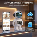 Carltec Astronaut Clock Indoor Camera - White view 5