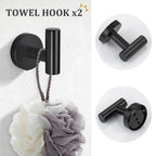 TURS Matte Black 8 Pieces Bathroom Hardware Set, SUS304 Stainless Steel 24 Inch and 20 (additional view 4)