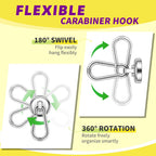 Niuknow Magnetic Hooks with Swivel Carabiner - Silver / 0.98 in view 5
