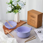 Romooa 45oz Cute Pig Ramen Bowl Set Microwavable
