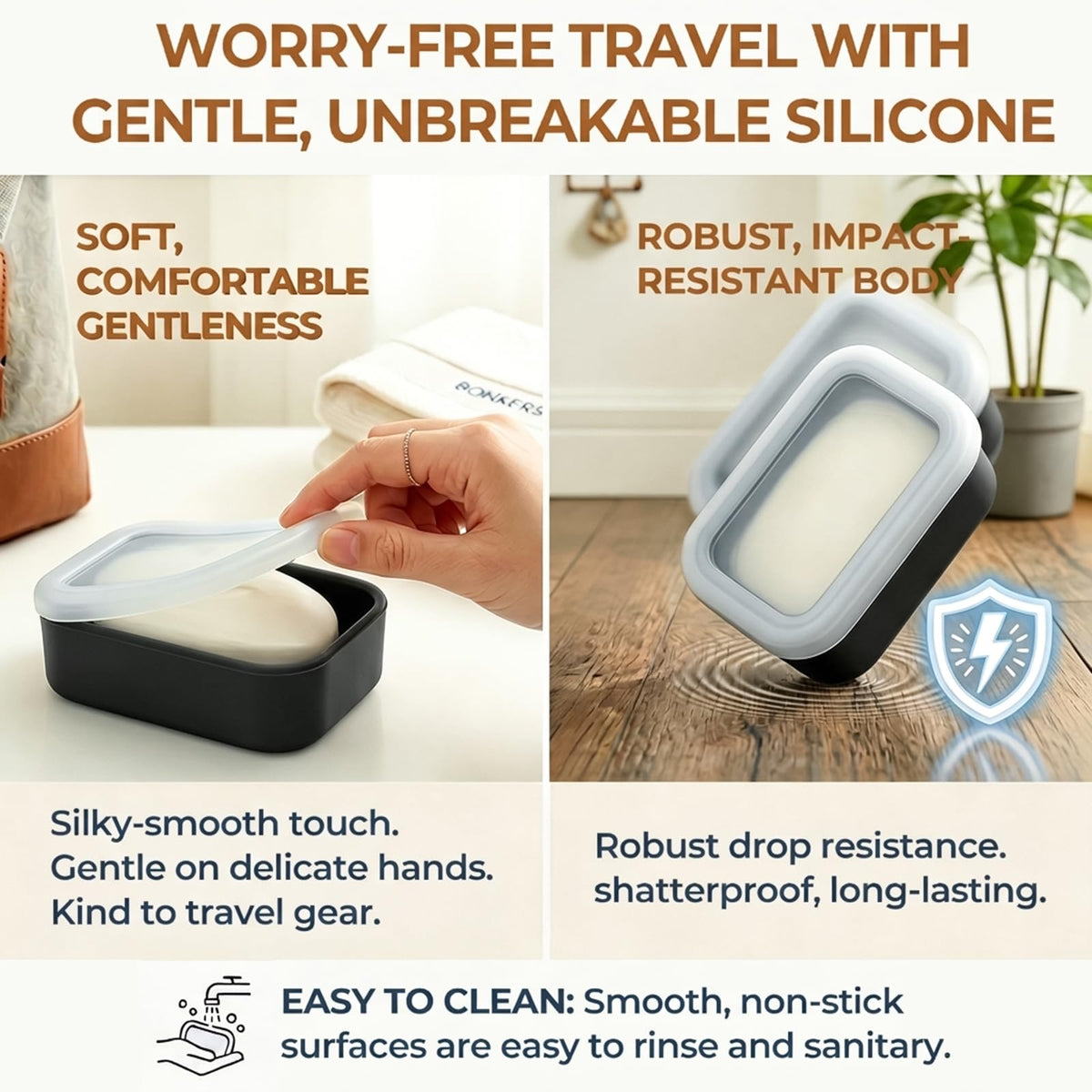 AIMAIAIMAI Travel Soap Case, Compact Silicone Travel Soap