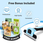 MIU COLOR Pet Grooming Brush Deshedding Tool for Dogs & Cats - Blue / Short and Medium Hair view 5
