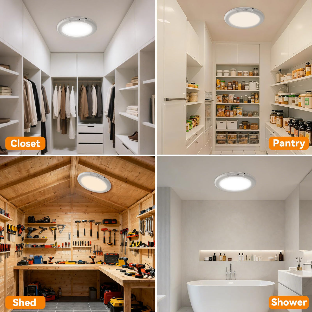 KYEKIO Rechargeable Motion Sensor Ceiling Light with Remote - White view 6