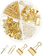 Creechwa Paper Binder and Clips - Gold / 216 / 3 Pack