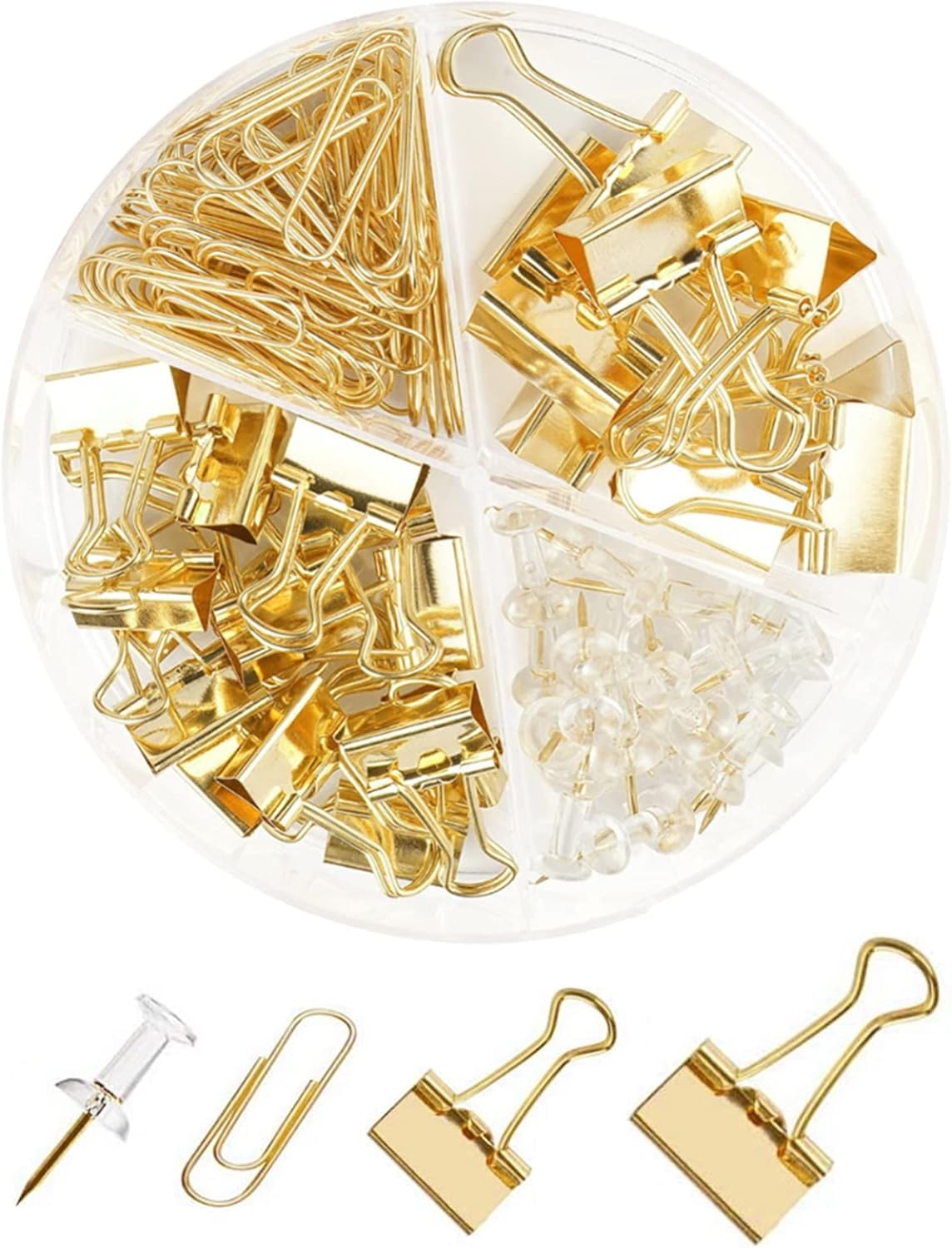 Creechwa Paper Binder and Clips - Gold / 216 / 3 Pack
