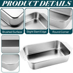 Funnymoom 2 Pcs Stainless Steel Cake Pan with Handle - 13" X 9" X 3.35" view 3