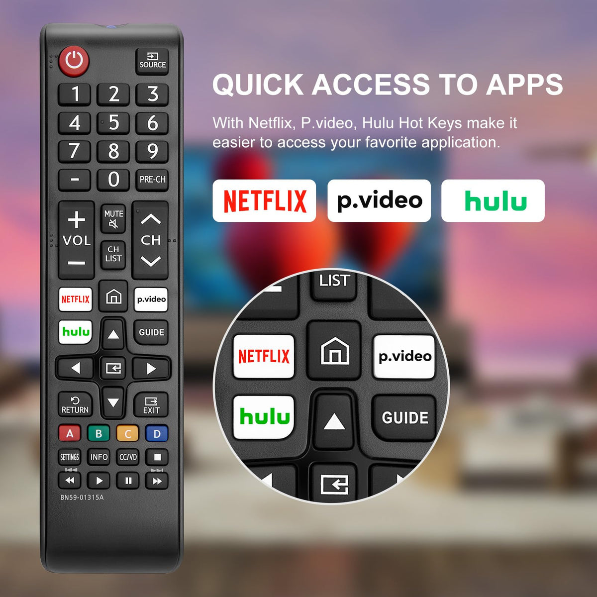 【Pack of 2】 Universal for Samsung Smart TV Remote Control Replacement (additional view 5)