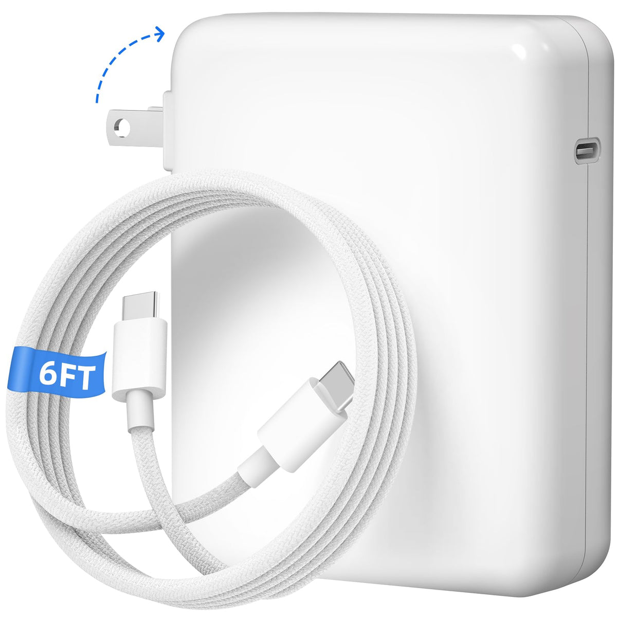 140W USB C Charger for MacBook Pro/Air [Original Replacement] (White)