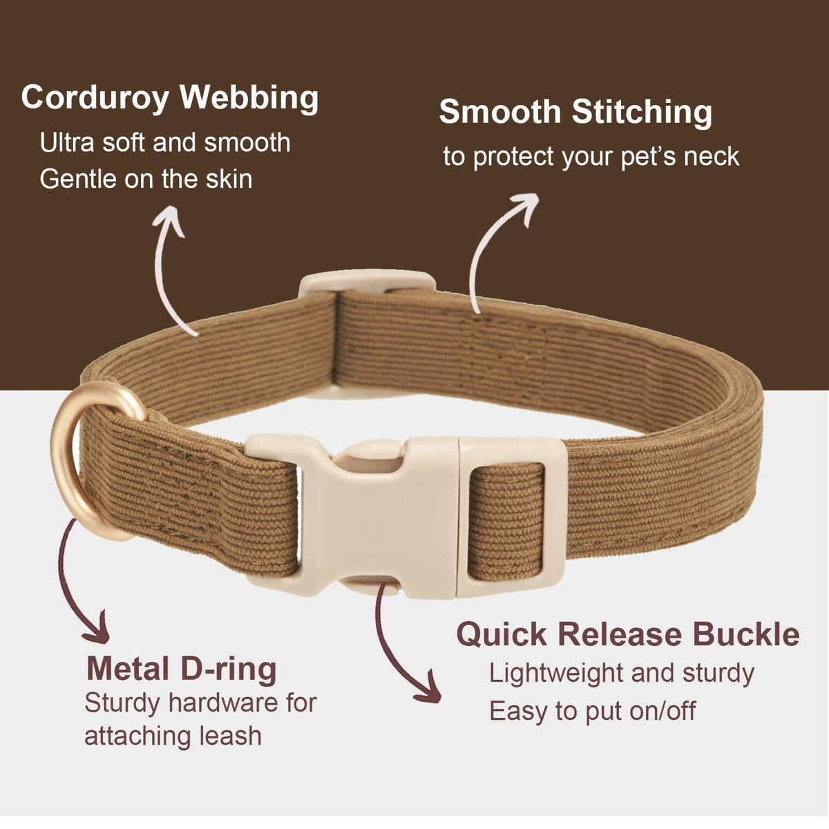 YUDOTE Corduroy Dog Collar and Leash Set - view 27