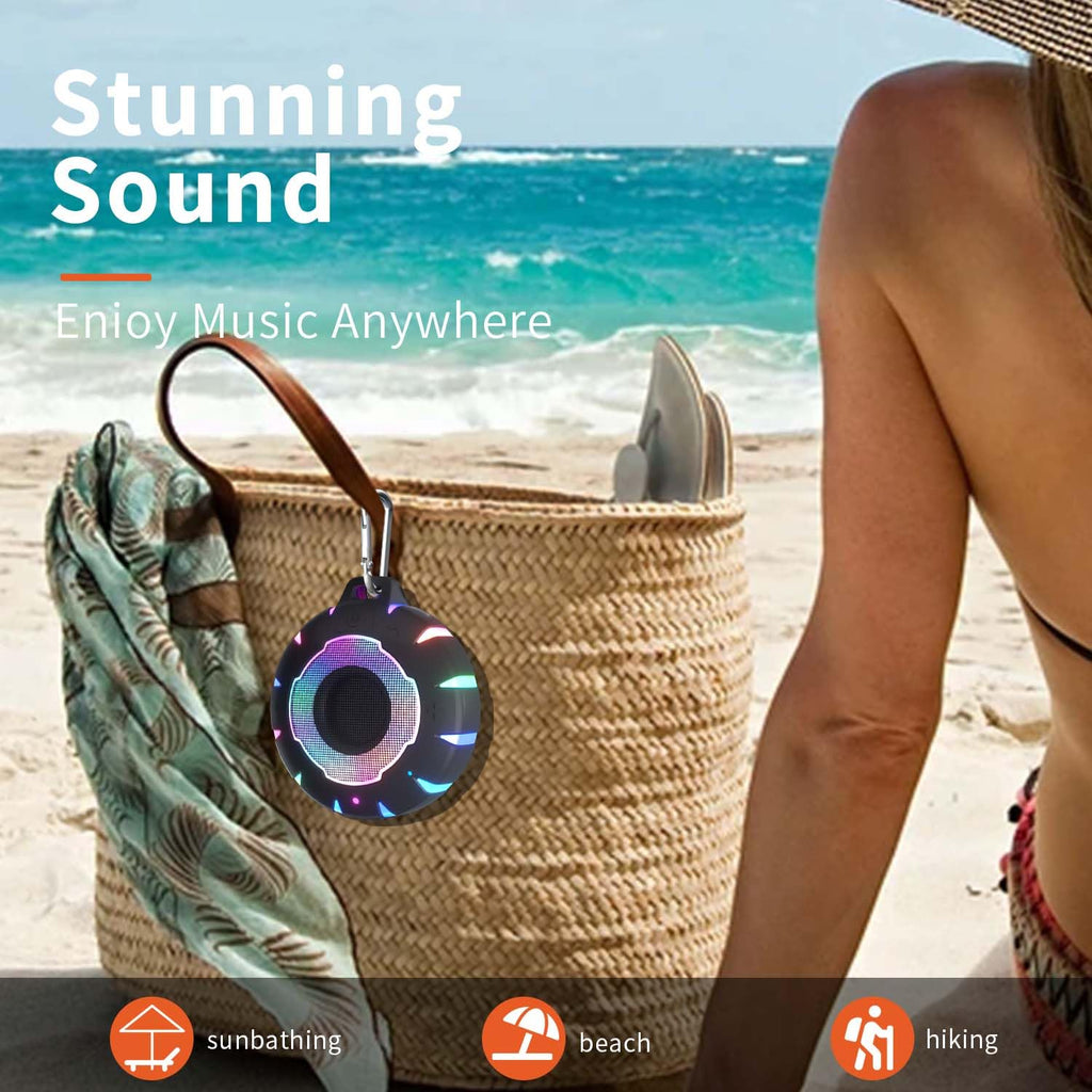 HEYSONG Waterproof Shower Bluetooth Speaker - Black view 5
