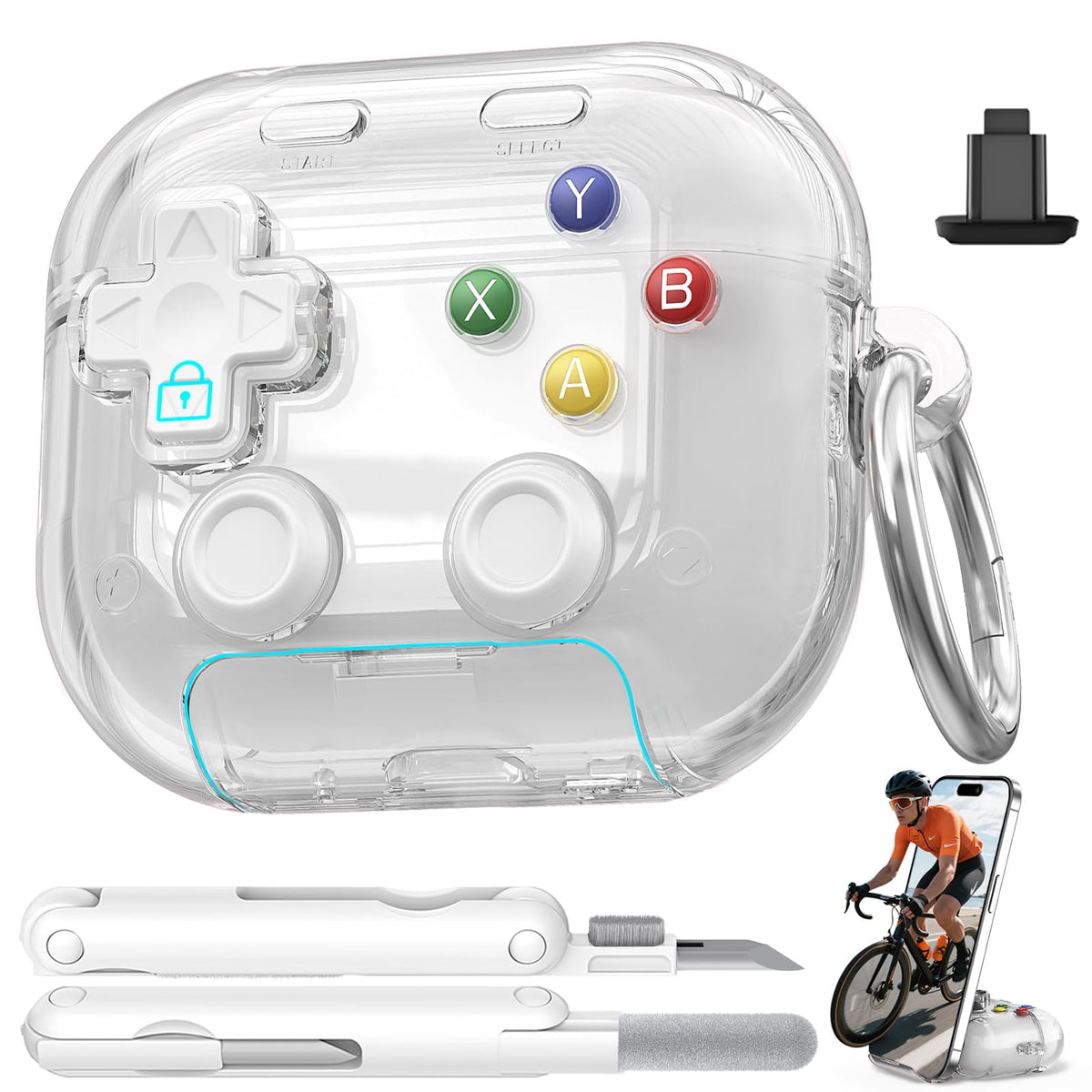 Polislime for AirPods 5/4 Case with Safety Lock-Clear White