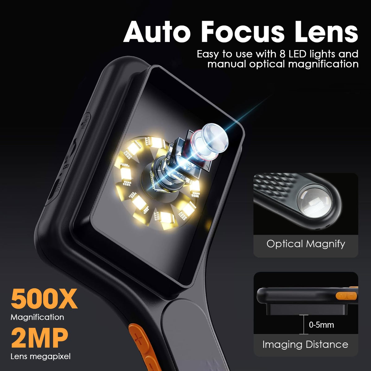 Digital Microscope Handheld 500X with 3.0" IPS Screen, Autofocus, 8GB TF Card, Portable (additional view 4)