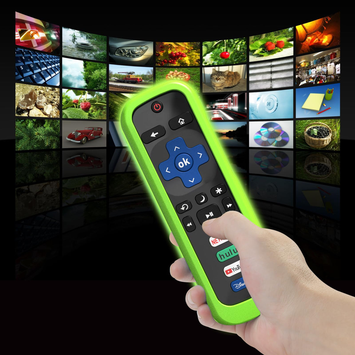 Cover for Roku Stick Remote - Green view 4