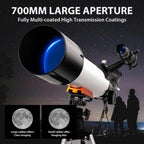 NEYLANG Telescope, 70mm Aperture Portable Refractor Telescope for Astronomy Beginners - White / 70x500MM view 1