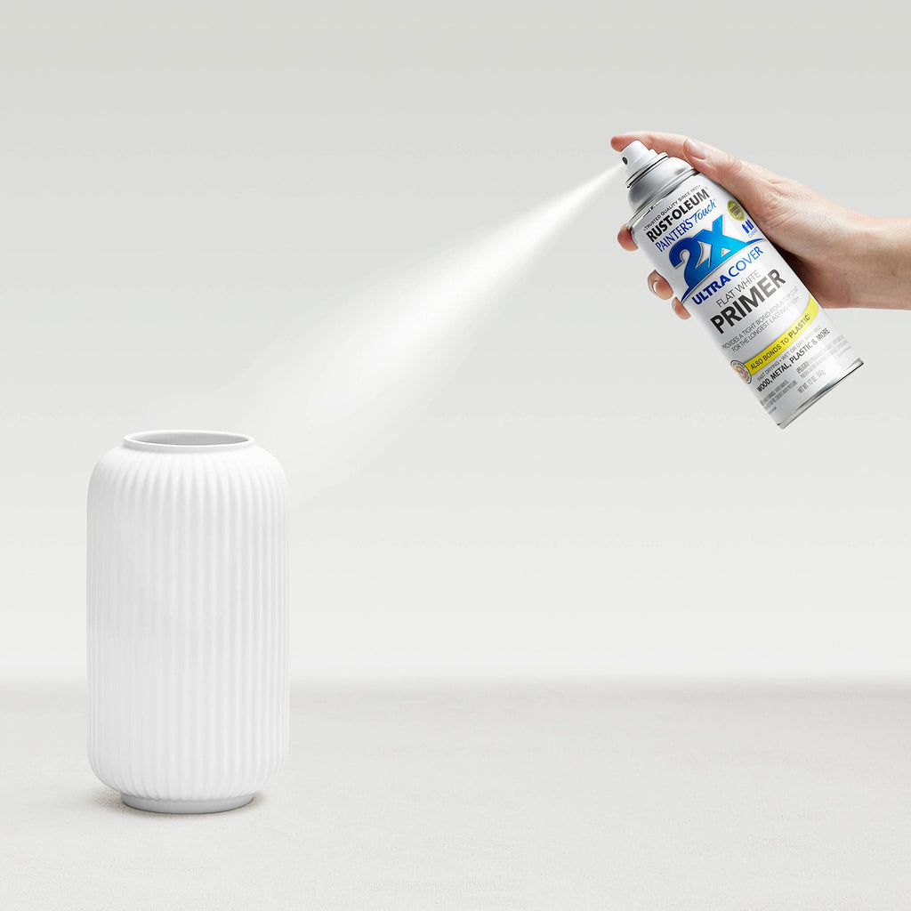 Rust-Oleum 334019-6PK Painter's Touch 2X Ultra Cover Spray Primer, 12 oz, Flat – White, 6 Pack (249058-6 PK)