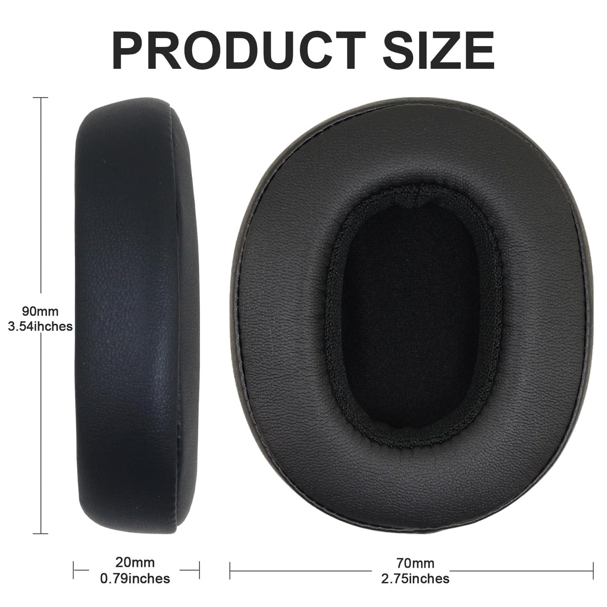 Replacement Ear Pads for Skullcandy Crusher Wireless/Evo/ANC Hesh 3/EVO/ANC - black view 2