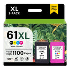 61XL Black&Tri-Color Ink Cartridge Combo Pack Replacement for HP Ink 61