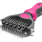 Maxpower Planet Pet Grooming Brush - Double Sided Undercoat Rake for Dogs & Cats, Extra Wide Brush to Reduce Shedding