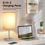 aooshine Bedside Table Lamp Touch Control - Gray & Silver Base / 17.4in view 5