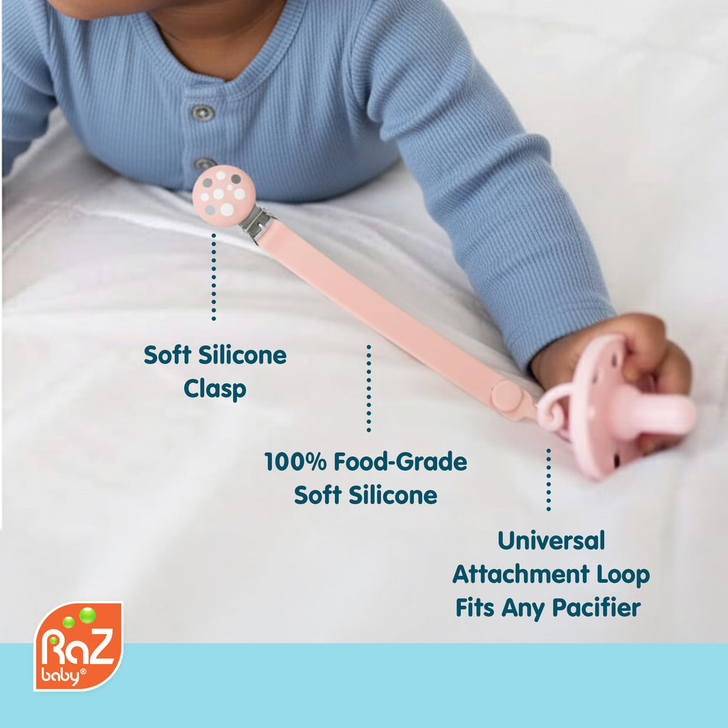 RaZbaby Chompy Silicone Pacifier Holder Clip - view 3