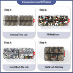 Foldable Portable 7 Day Pill Organizer 2 Times a Day, AM PM Weekly Pill Box