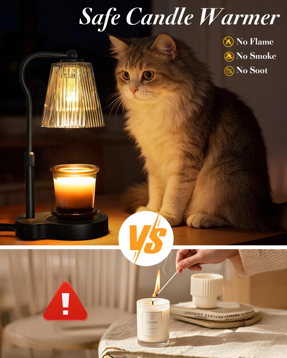 AODHGR Candle Warmer Lamp with Timer Dimmable