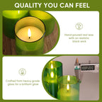 Eywamage Glass Flameless Candles with Remote - Green view 4