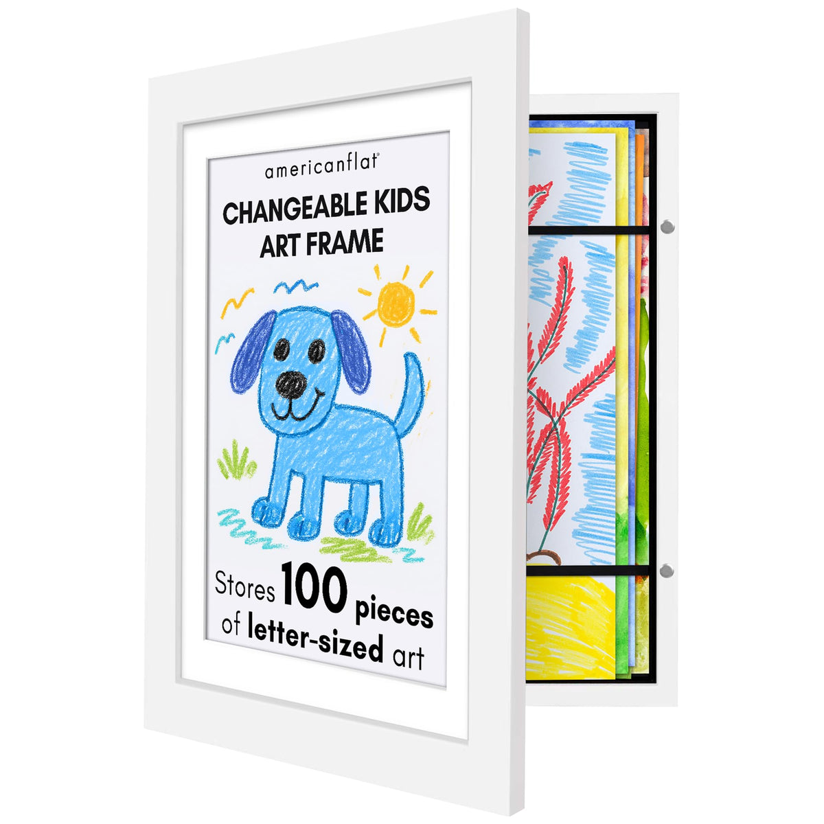 Americanflat Changeable Kids Art Frame - White / 1 Pack