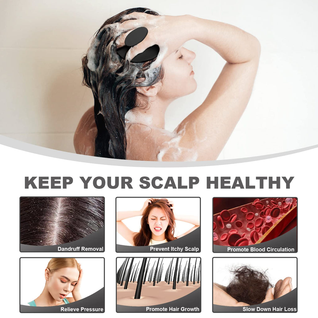 Meartchy Silicone Scalp Massager Shampoo Brush, Scalp Brush for Hair Growth & Dandruff Removal, Hair Scrubber Scalp