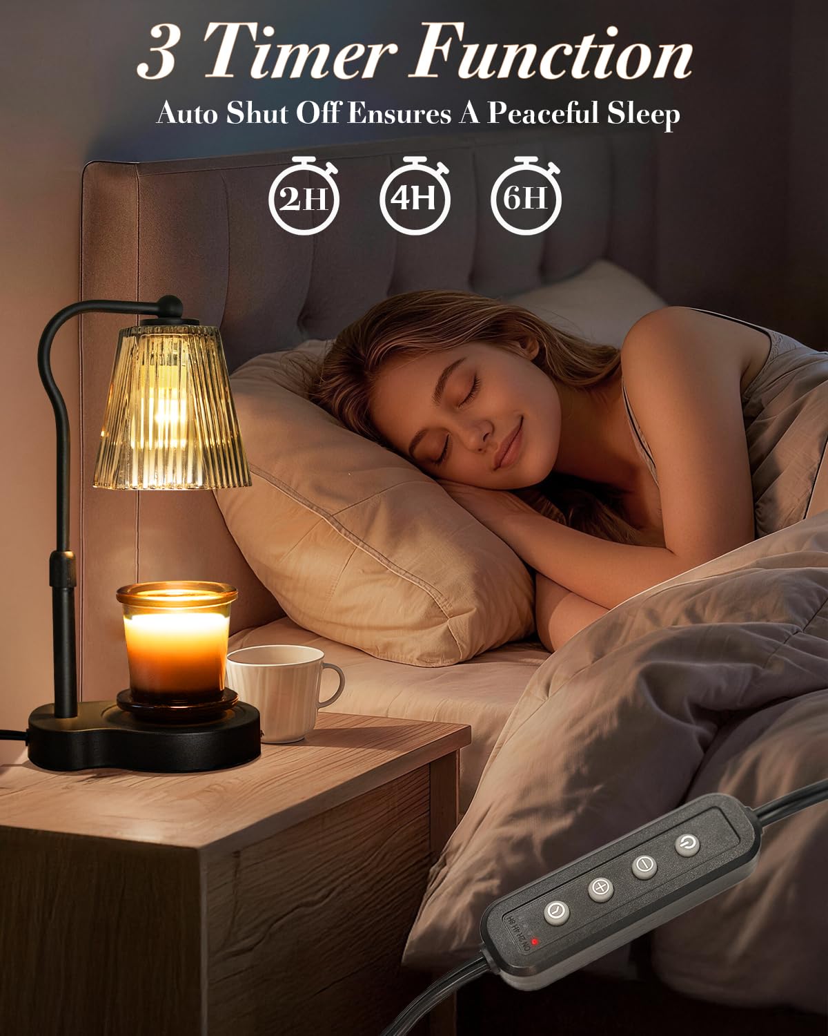 AODHGR Candle Warmer Lamp with Timer Dimmable